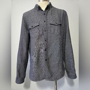 SOVEREIGN CODE Mens Grey Quilted Denim Cotton Jacket. Size Large